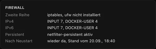 Firewall: iptables-Regeln für IPv4 und IPv6, dauerhaft und nach dem Neustart wiederhergestellt